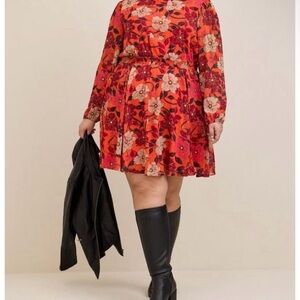 Torrid Floral Long Sleeve Dress